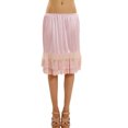 thumbnail image 2 of Women's Double Layered Satin Skirt Extender / Half Slip Lingerie 2 Pieces Combo Pack, 2 of 4