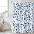 thumbnail image 6 of Blue Botanical Shower Curtain Set - 48" x 72" Washable Bathtub Curtain with 12 Hooks, Pastoral Spring Summer Leaf Elegant Waterproof Fabric Stall Shower Curtains for Bathroom/Bathtub Décor, 6 of 6
