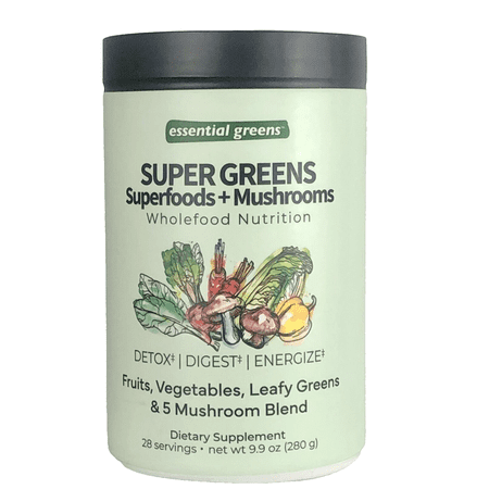 Essential Greens Super greens Superfoods + Mushrooms Detox/Digest/Energize 9.9 oz
