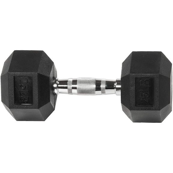 Gymnastics Power Hex Dumbbell Exercise and Fitness Weight for Women and Men (25 Lb., Single)