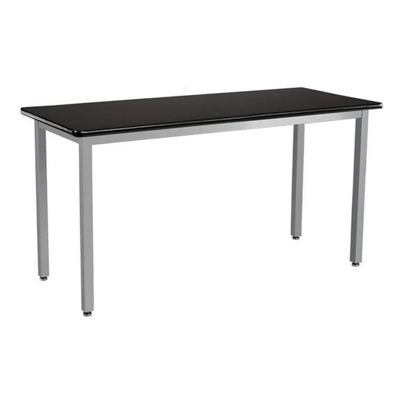NPS SLT 9 Series 24x54" Metal Science Lab Table with HPL Top in Black