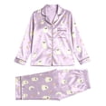 thumbnail image 4 of OSOLU Women's Halloween Pajama Sets Ghost Moon Candy Print Long Sleeve Button Down Sleepwear Trousers Home Wear Purple, 4 of 4