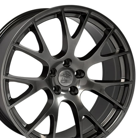 2014 Ram 1500 Rims 22 Inch Hellcat Style Fits: Chrysler Aspen Dodge Dakota Durango Ram 1500 | DG69 Hyper Black 22x10 Rim ()