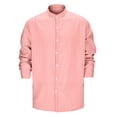 thumbnail image 3 of JIKNTTR Men 2 Piece Linen Outfit Men's Linen Shirt Sets Outfits Shirts Long Sleeve Loose Yoga Pants Beach Clothing Sports Jogging Tracksuit, 3 of 9