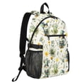 thumbnail image 2 of JIALIOU 14" Laptop Backpack Waterproof Airline Approved Stylish Casual Daypack for Travel Business College Work, Watercolor Gnomes in Clover Fields, 2 of 8