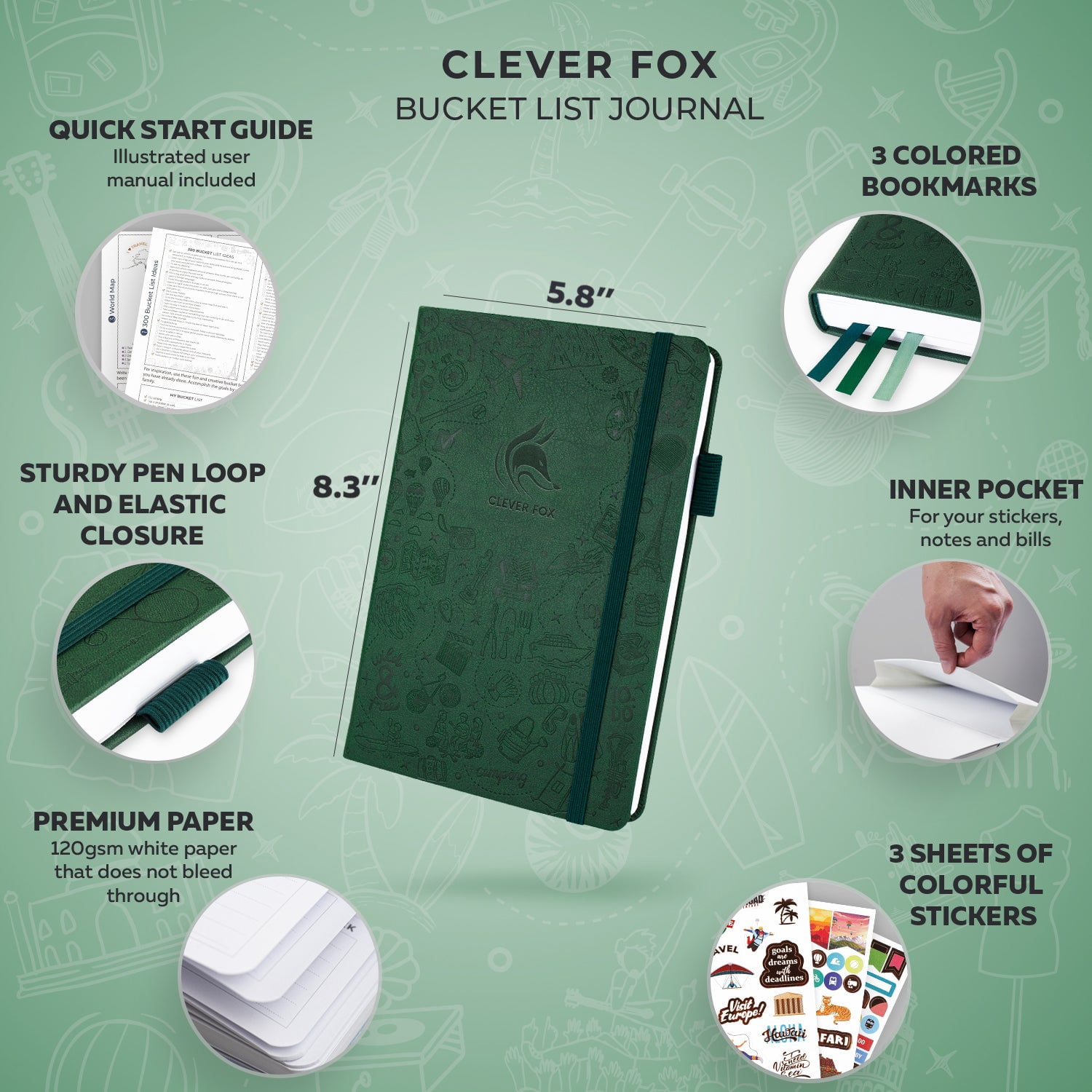 Clever Fox Bucket List Journal