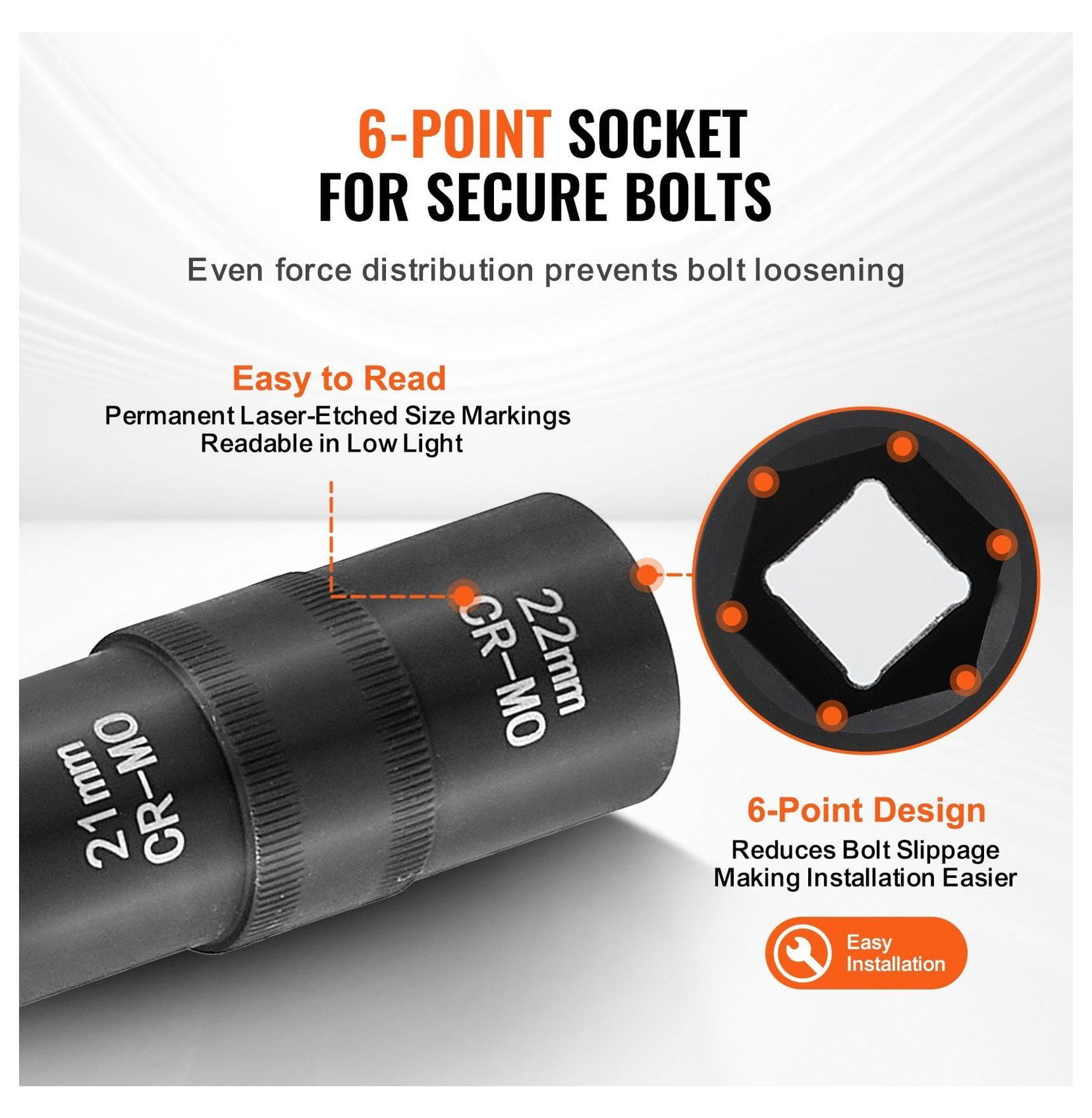 1/2" Drive Lug Nut Socket Set - 6 Point Metric/SAE - 4pc Impact Socket Set w/ Case & Extension - Auto Repair Tool for Cars, Trucks & SUVs