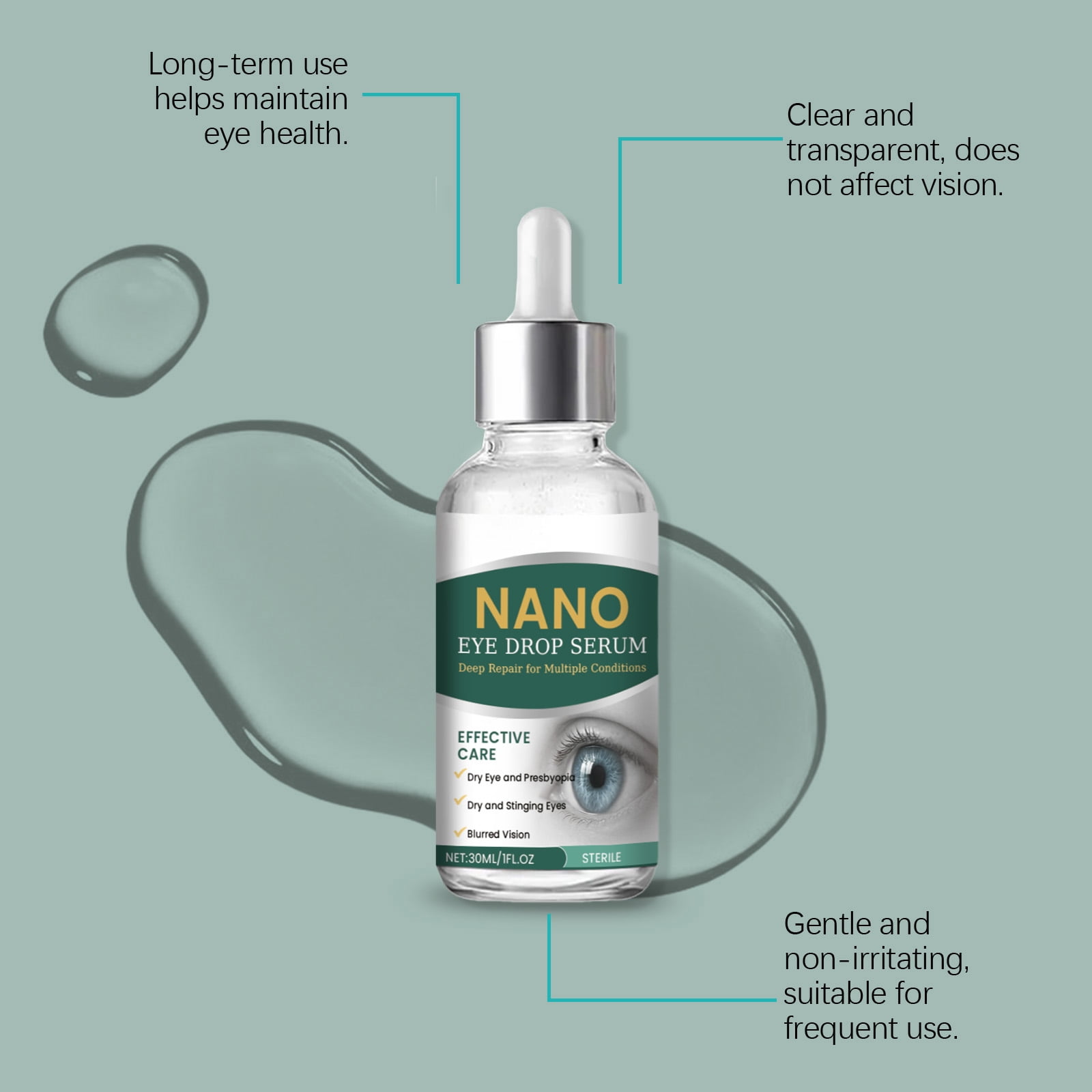Alvantor Moisturizing Relief Drops for Dry Eye Care - 1 fl oz