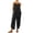 #01Black, variant on Womens Cotton Linen Adjustable Casual Summer Bib Overalls Jumpsuits with Pockets Blue 2XL