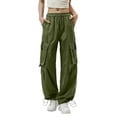 thumbnail image 2 of Cargo Pants Women Casual Straight Fit High Waisted Athletic Pants with Pockets Summer Trendy Womens Clothes, 2 of 7