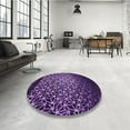 thumbnail image 4 of Ahgly Company Machine Washable Indoor Square Transitional Dark Purple Area Rugs, 4' Square, 4 of 7