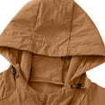 thumbnail image 4 of Kmdttou Women's Waterproof Rain Jacket with Hood Lightweight Mountains Sport Jacket for Women Hooded Windbreaker Raincoat Brown 4XL, 4 of 5