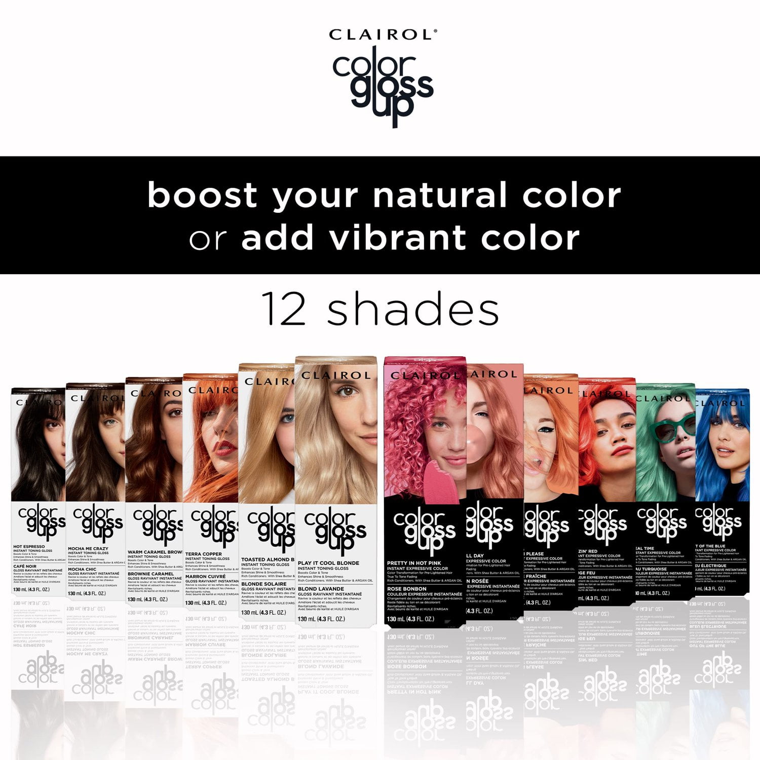 Clairol Color Gloss Up Semi Permanent Toning Color Hair Dye, Blazing Red, 4.3 oz
