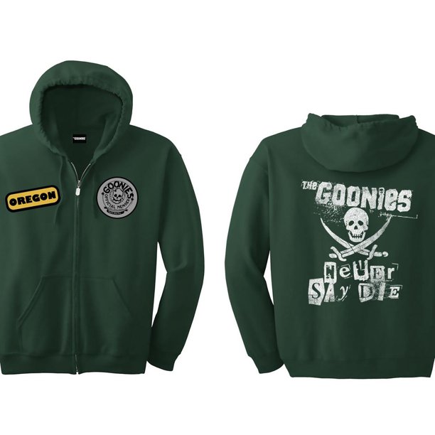 Ripple Junction Goonies Adult Goonies Never Say Die Zip Hoodie Large Green  - Walmart.com
