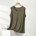 thumbnail image 2 of Women Pajama Tops Solid Summer Crew Neck Sleeveless Loose Casual Tank Loungewear Sleep Top, 2 of 5
