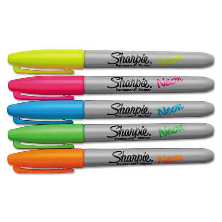 Neon Permanent Markers, Fine Bullet Tip, Assorted Colors, 5/Pack - Office  Express Office Products