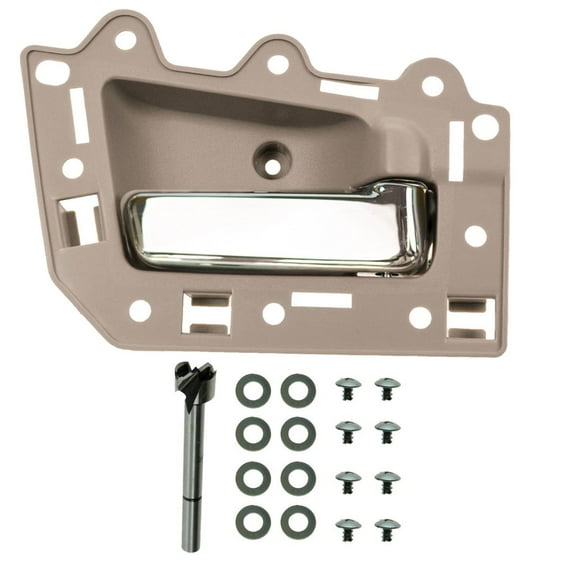 TRQ Front Inside Beige & Chrome Door Handle Kit Right for 05-10 Grand Cherokee DHA49928