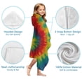 thumbnail image 7 of Colorful Tie Dye Pattern Hooded Bath Towel，60"x35" for Ages 3 To 12 Kids, Quick Dry Lightweight Soft Microfiber Hood Beach Towel Cover Up for Kids, 7 of 7