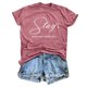 thumbnail image 1 of Camiseta informal estampada para mujer - Mangas cortas, cuello redondo, estampado de esqueleto de Halloween, 1 of 3