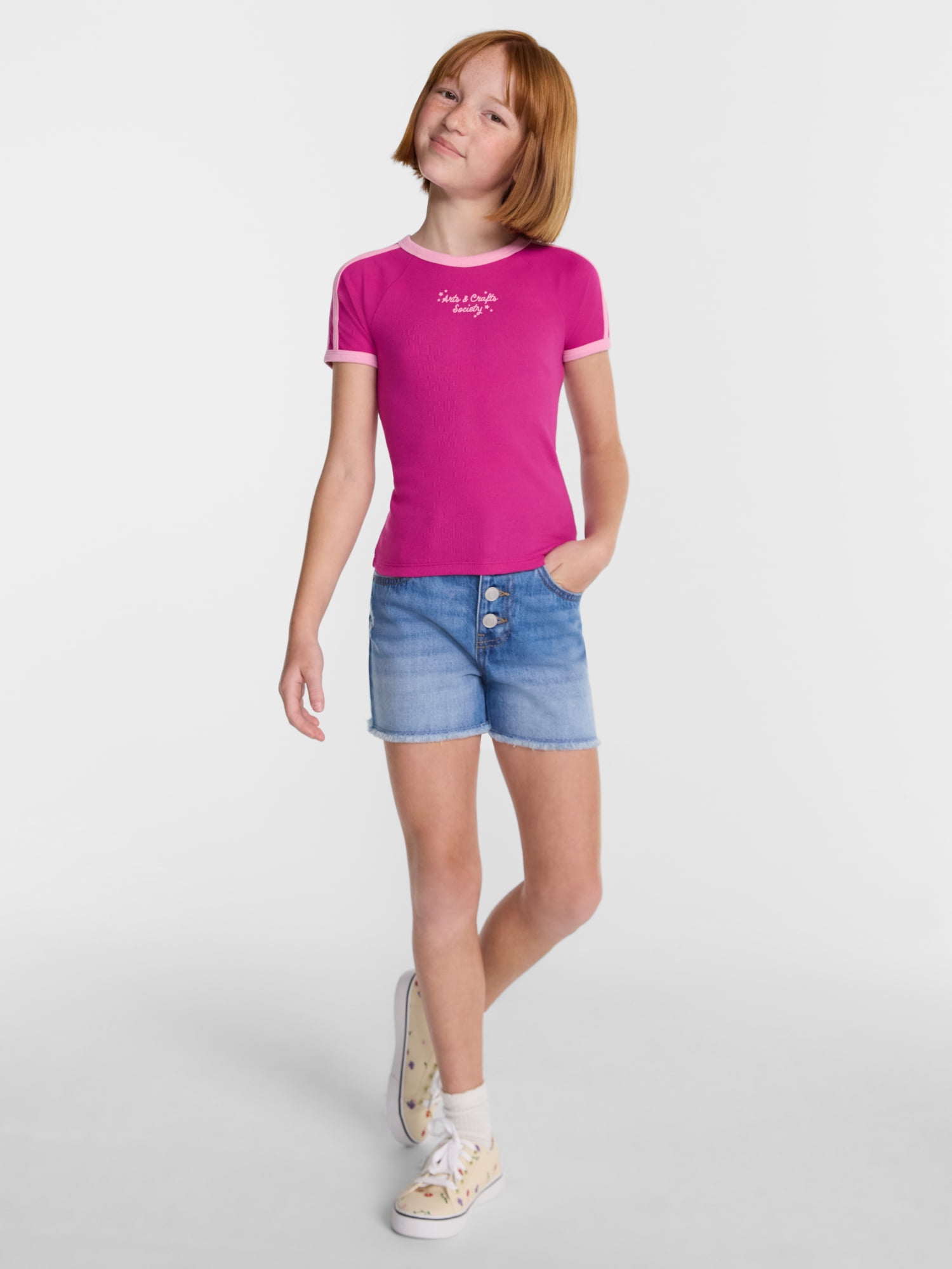 Wonder Nation Girls Denim Shorts, Sizes 5-18