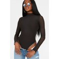 thumbnail image 2 of Urban Planet Women's Mesh Mock Neck Long Sleeve Bodysuit, 2 of 4