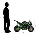 thumbnail image 4 of FRP 2 Stroke Pocket Bike 01, Mini Bike for Kids, Mini Pocket Bike W/ Strong Dual Brake, Racing Pocket Rocket Max Speed 20 Mph, Realistic Mini Motorcycle Max Weight 165 LB, Green, 4 of 7