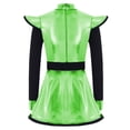 thumbnail image 2 of inhzoy Girls Kids Alien Robot Outfits Playwear Shiny Gloss Holographic Long Sleeve Dress for Stage Performance Fluorescent Green 10, 2 of 3