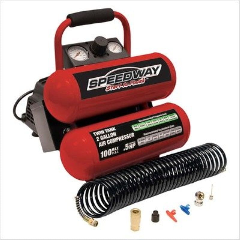 Speedway 8465 2 Gallon Twin Stack Portable Air Compressor