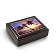 thumbnail image 1 of Majestic Palm Trees Florida Sunset Tile Musical Jewelry Box - Faust Waltz (Gounod) - SWISS, 1 of 2