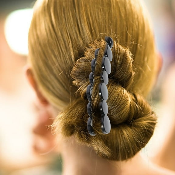 FELTECHELECTR Large Banana Clip 1Pcs Strong Tension Acrylic Black Ponytail Holder for Women