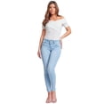 thumbnail image 4 of YMI Wannabettabutt - Jeans Ajustados de Tiro Medio con 3 Botones, Hechos con Fibras recicladas, Azul/Claro, 33, 4 of 8