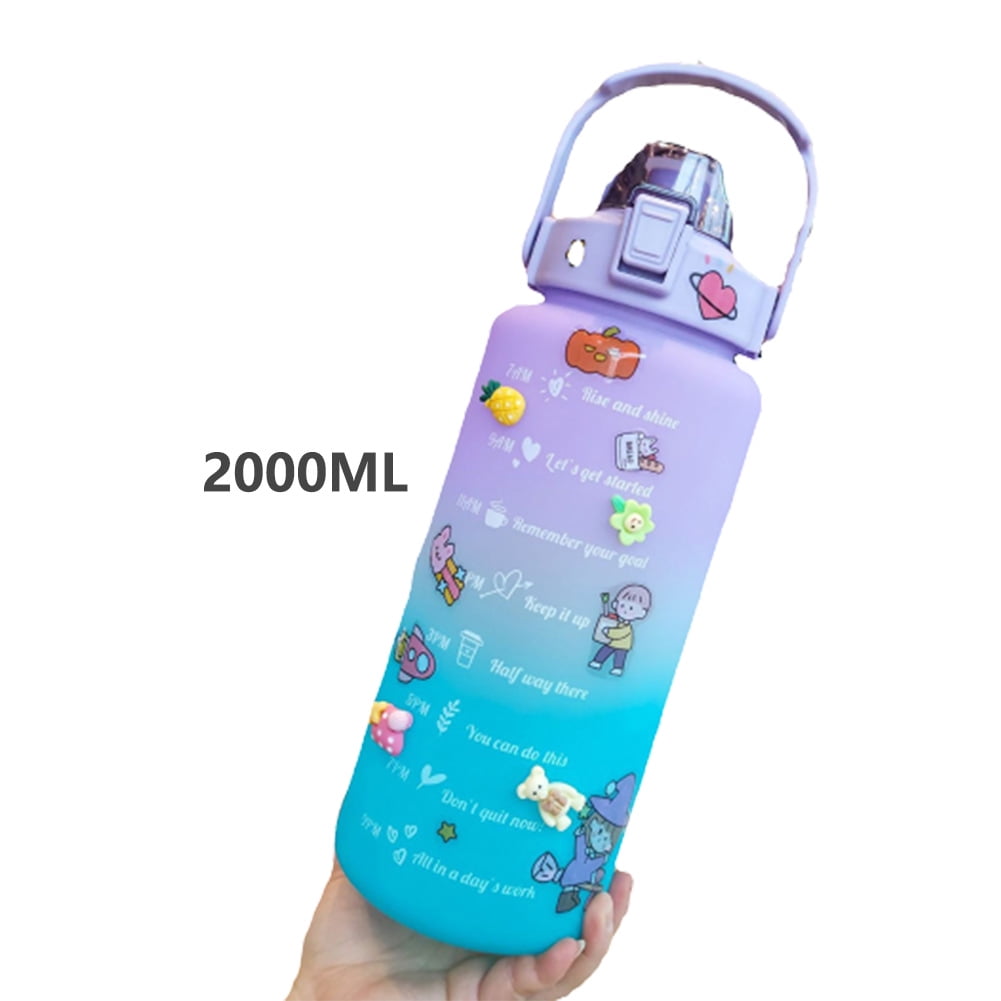 2000ml Big Capacity Plastic Water Bottles For Girls Kids Chinese