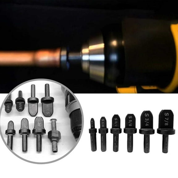 Arghm Flaring Tool Set,1/4in,3/8in,1/2in,5/8in,3/4in,7/8 bits,Steel,HVAC,6pcs Drill Bits,Tube Swaging