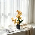 thumbnail image 5 of JHyouerji Plastic Artificial Potted Flower Orange 14×3 Inch for Home Bedroom Dining Table Wedding Banquet Commercial Display Decorations, 5 of 9