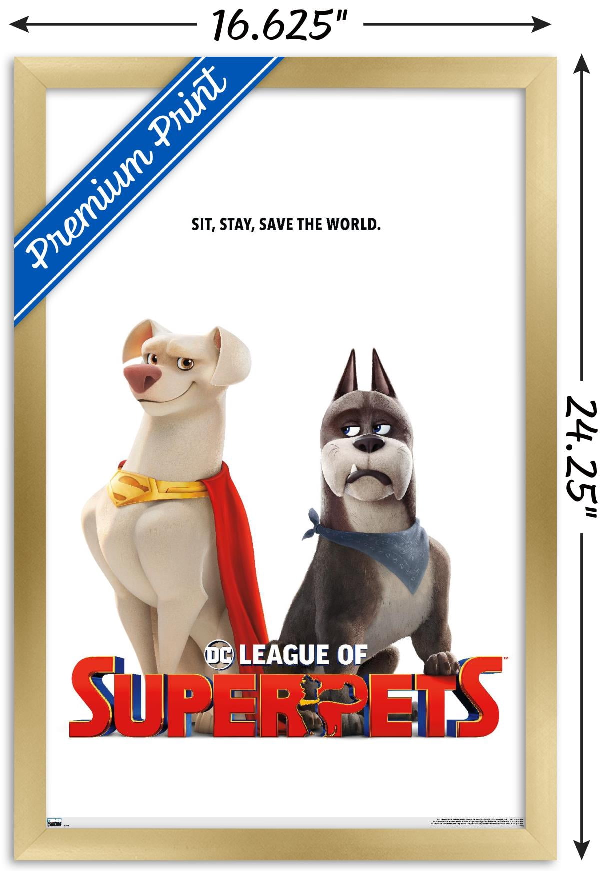 DC League of Super-Pets - Krypto and Ace Wall Poster, 14.725" x 22.375" Framed