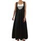 thumbnail image 1 of Falda bohemia de verano con cuello en U y tirantes largos - Lino, tirantes ajustables, cintura holgada, vestido informal de princesa para vacaciones en la playa, 1 of 5
