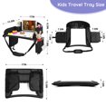 thumbnail image 2 of Kids Travel Tray, Play Tray For Kids Car Seat, Toddler Road Trip Essentials, Drawing Lap Tray With Storage Space for Airplane, Multifunctional Activity Tray Road Trip Must Haves For Kids (Black), 2 of 8