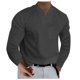 thumbnail image 1 of Men's Casual Solid Color V-Neck Gentleman's Business Long Sleeve T-Shirt With Pockets M, 1 of 5