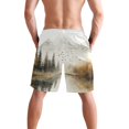 thumbnail image 3 of Dailycode Men's Quick Dry Swim Trunks Beach Shorts Casual Summer Board Shorts with Pockets, Autumn Misty Mountains, 3 of 8
