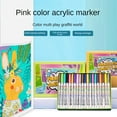 thumbnail image 4 of 84 Colors Acrylic Paint Markers Brush Marker Pen for Artist Rock Painting,Glass,Ceramic Fabric DIY Card Making Art Supplies 18 colors, 4 of 7