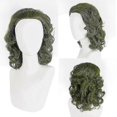 thumbnail image 2 of Adult Men Joker Wig Halloween Cosplay Short Wavy Hair Green, 2 of 5