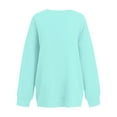 thumbnail image 4 of Evdexr Womens Sweatshirts Long Sleeve Oversized Fleece Crew Neck Solid Color Casual Loose Pullover 2025 Winter Clothes Light Blue 3XL, 4 of 7