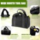 thumbnail image 5 of Bolsa de herramientas de boca ancha de 12 pulgadas, bolsa de almacenamiento de herramientas de lona para hombres, bolsa de mano organizadora de herramientas multifunción (negro-12 pulgadas), 5 of 5
