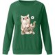 thumbnail image 3 of Mujeres Casual Tops Moda O-cuello Gato Impreso Sudadera Blusa Gegular Pollover Pompotops gfhjh3527, 3 of 3