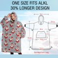 thumbnail image 4 of Oversized Wearable Blanket Hoodie,Gray Christmas Santa Pattern Sherpa Blanket Hoodie with Super Pockets,Super Warm Fuzzy Pullover for Women & Men, 4 of 6
