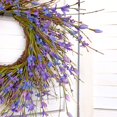 thumbnail image 5 of JEWLALO 14" Spring Artificial Forsythia Flower Wreath, All Year Around Wreath for Front Door, Wedding Window Home Wall Indoor Front Door Decor (Purple), 5 of 6
