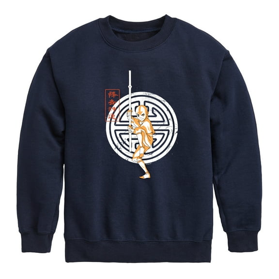 Avatar - The Last Airbender - Aang Crest - Youth Crewneck Fleece Sweatshirt