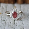 thumbnail image 3 of Genuine Pink Tourmaline Ring, Cubic Zirconia Ring, Stacking Ring, 925 Silver Ring, Minimalist Ring, Wedding Bridal Ring, Statement Ring, 3 of 5