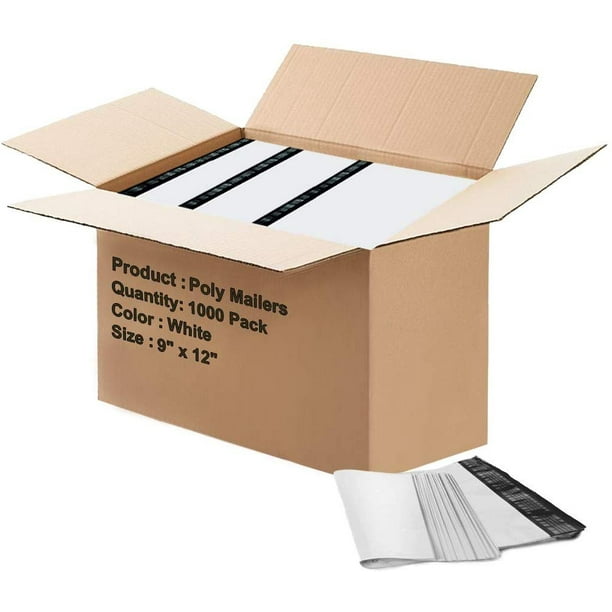Pack of 1000 Poly mailers 9x12 Shipping Bags 9 x 12. Wholesale Poly