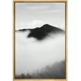 thumbnail image 3 of PixonSign Framed Canvas Print Wall Art Dark Mountain Above Fog Nature Wilderness Photography Realism Contemporary Scenic Dark Black and White for Living Room, Bedroom, Office - 24x36 Natural, 3 of 5